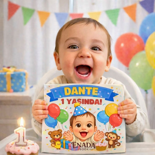 Doğum Günü Kitabı İsme Özel Fotoğraftan Çizimli